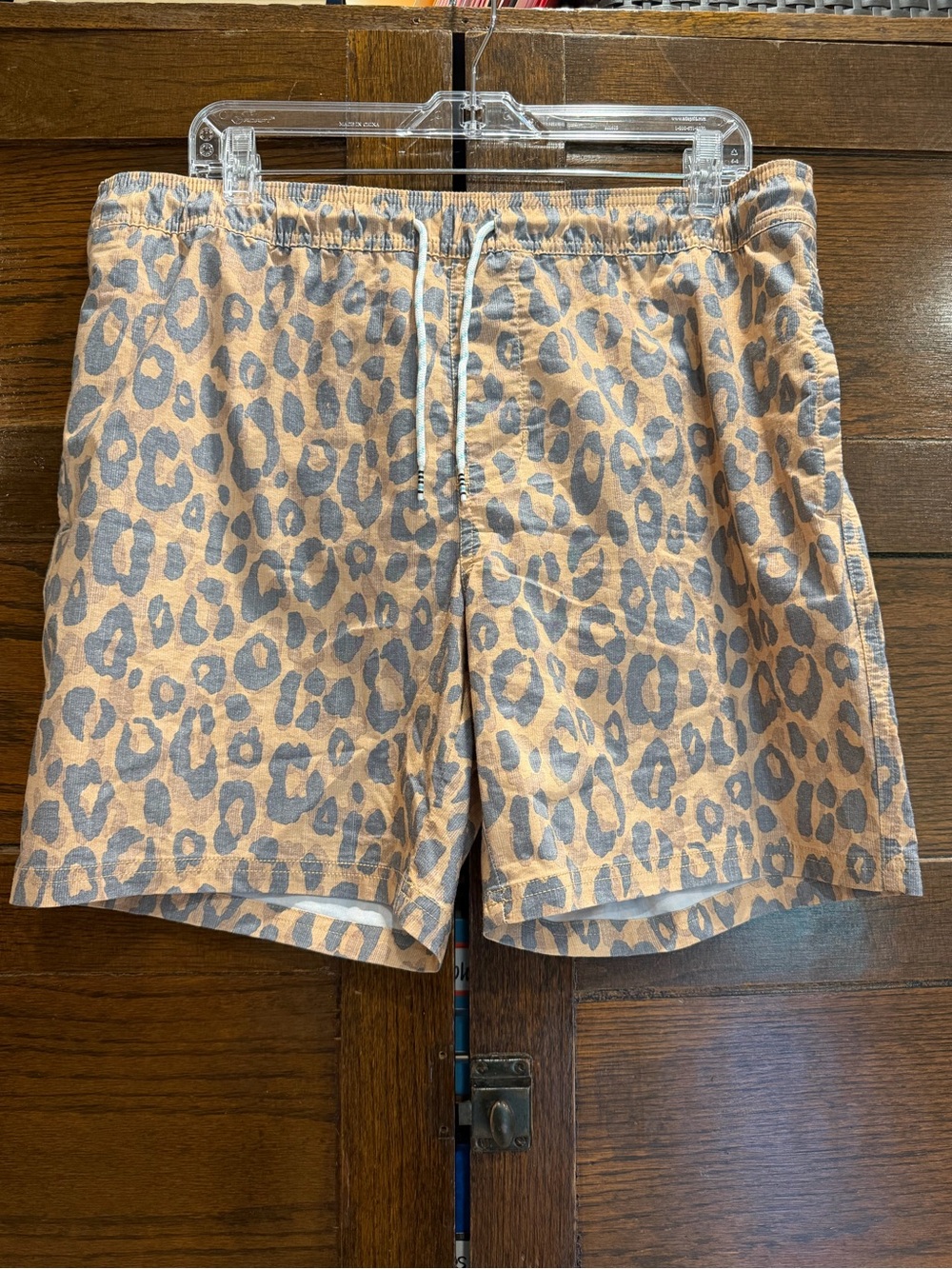 Original use large Leopard Print Drawstring Shorts swim trunk bathing suit Lined